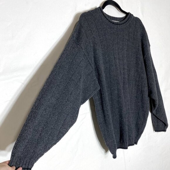 Tip top charcoal grey 90s dad accountant style sweater XL - Picture 4 of 12